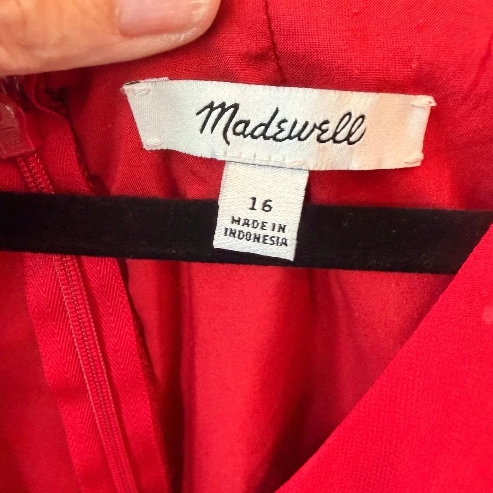 Madewell Hazelwood Wrap Front Dress Red Floral Long Sleeve V-Neck Romantic 16